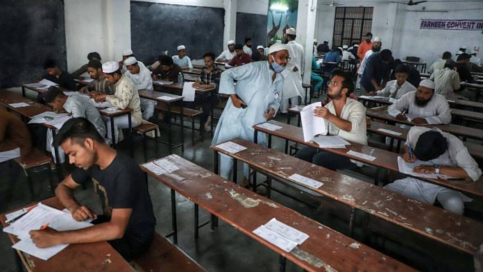 Candidates appear for the Uttar Pradesh Madarsa Board exam in Lucknow last year | ANI file photo