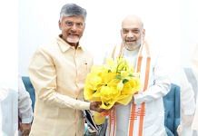 TDP's Chandrababu Naidu with Amit Shah | Photo by Special Arrangement