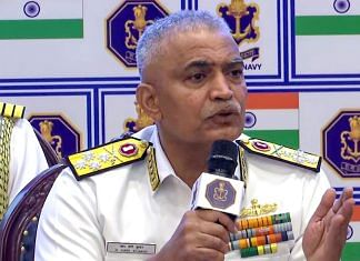 Chief of Naval Staff addressing press conference in Delhi, Saturday | ANI