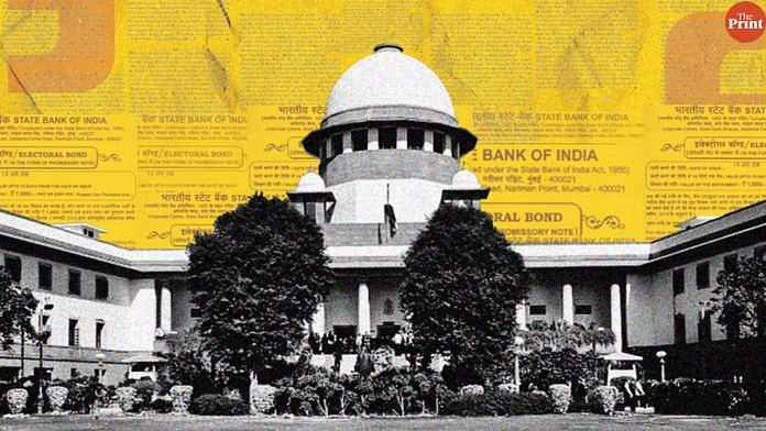 Supreme Court has ordered SBI to halt issue of electoral bonds | Illustration: Soham Sen | ThePrint