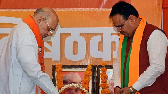 Union Home Minister Amit Shah (left) with Rajasthan Chief Minister Bhajanlal Sharma last month | Photo: ANI