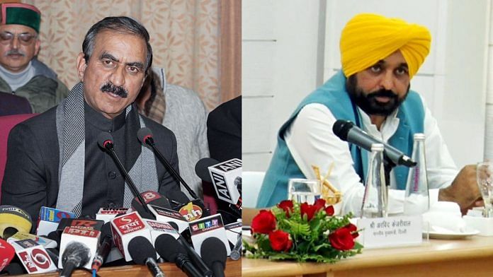 Himachal Pradesh Chief Minister Sukhvinder Singh Sukhu and his Punjab counterpart Bhagwant Mann | ANI file photos