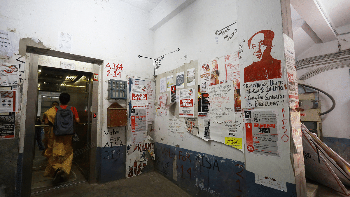 Communist leaders Mao Zedong, Vladimir Lenin, and Che Guevara find place in posters put up Left-backed student outfits at Jadavpur University in Kolkata | Manisha Mondal | ThePrint 