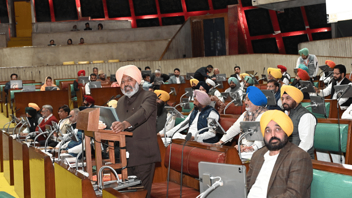 Punjab Finance Minister Harpal Cheema presents budget in state assembly | Pic credit: X/@BhagwantMann