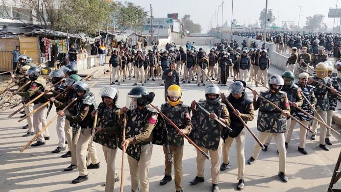 Police security at the Singhu Border in New Delhi | Representational image | ANI