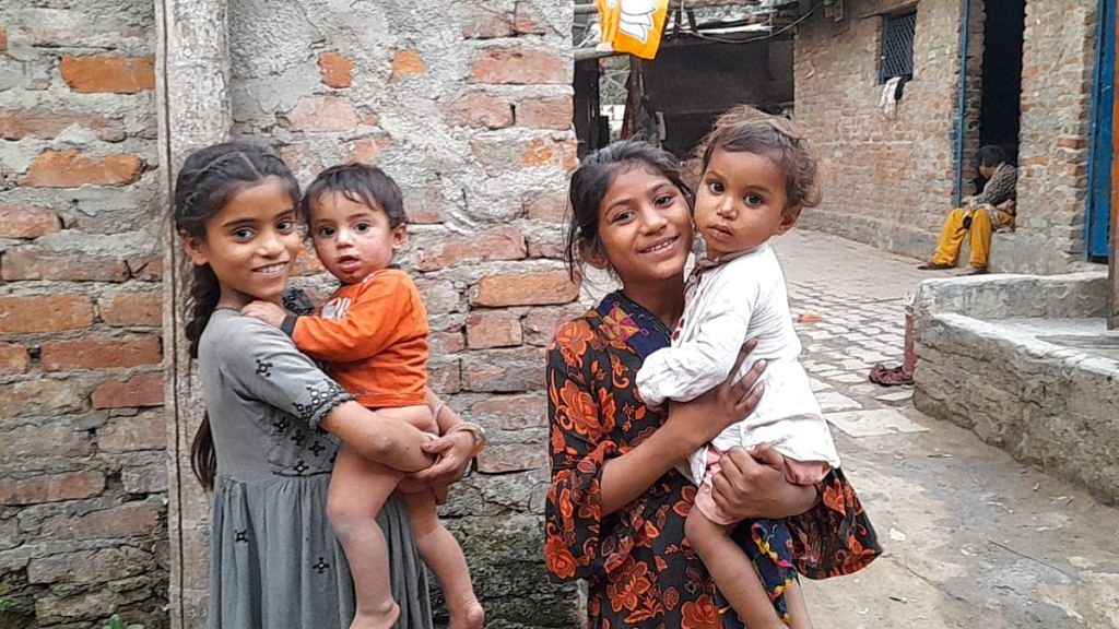 Pakistani Hindu Refugee children outside their homes at Majnu Ka Tilla | Shivani Mago | ThePrint