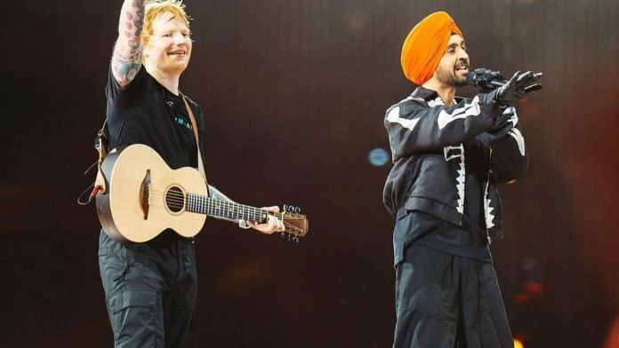 Ed Sheeran on stage with Diljit Dosanjh | Instagram