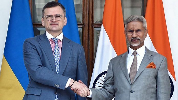Ukraine foreign minister Dmytro Kuleba with external affairs minister S Jaishankar | ANI