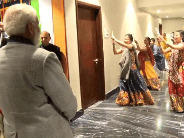 In a special welcome to PM Modi, Bhutan youngsters perform Garba at hotel in Thimphu