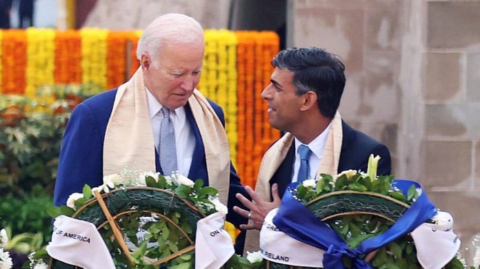 UK Prime Minister Rishi Sunak and United States President Joe Biden | Representational image | ANI