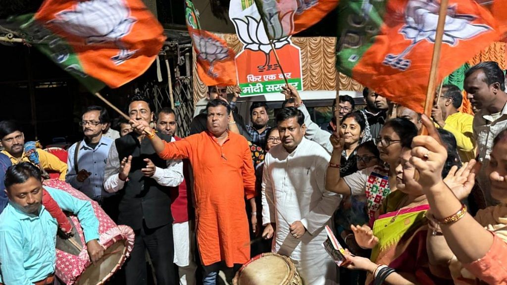 West Bengal BJP president Sukanta Majumdar celebrates Centre notifying CAA rules with party workers at the BJP's South Dinajpur district office | Credit: Sukanta Majumdar/x