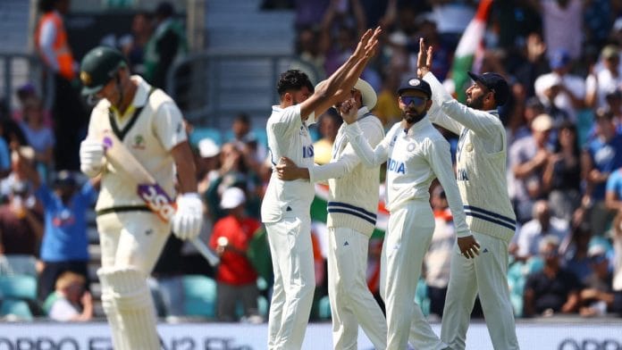 ICC World Test Championship Final - Australia v India - The Oval, London, Britain - June 9, 2023 India's Mohammed Siraj celebrates with teammates after taking the wicket of Australia's David Warner | Reuters