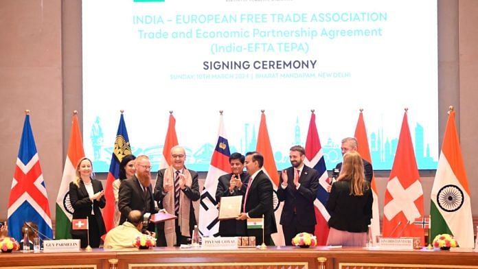 India-EFTA sign Trade & Economic Partnership Agreement | X (formerly Twitter) /@PiyushGoyal
