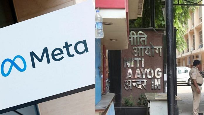 Meta and Niti Aayog logos | Representative image | Reuters/ThePrint