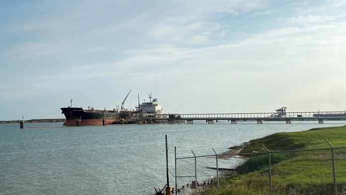 A tanker is seen docked at Ingleside near Corpus Christi, Texas, U.S., May 14, 2023 | Reuters