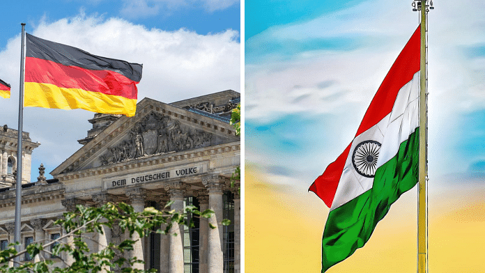 Flags of Germany (L) and India | Representative image | Peakpk and bundestag.de