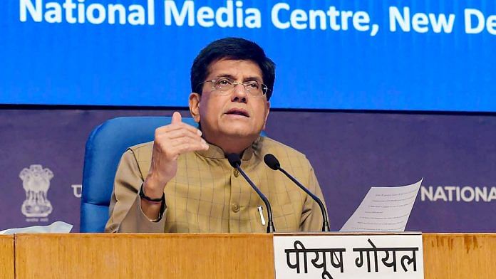 Union Minister for Commerce & Industry, Consumer Affairs, Food & Public Distribution and Textiles, Piyush Goyal briefs the media on Cabinet decisions at National Media Centre, in New Delhi, Thursday, March 7, 2024 | PTI