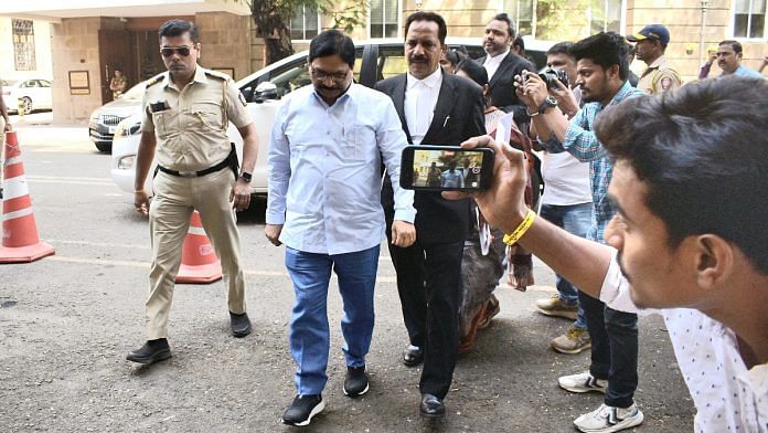 Ravindra Waikar at the ED office in January | ANI file photo