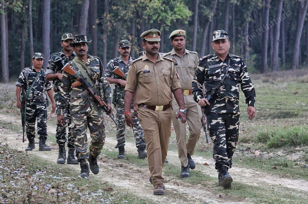 Joint patrolling by the police and SSB at the India Nepal border | Photo: Praveen Jain | ThePrint