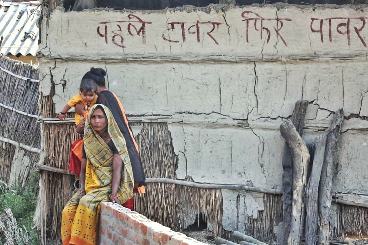 Slogans on the walls written everywhere in Bardiya village | Photo: Praveen Jain | ThePrint