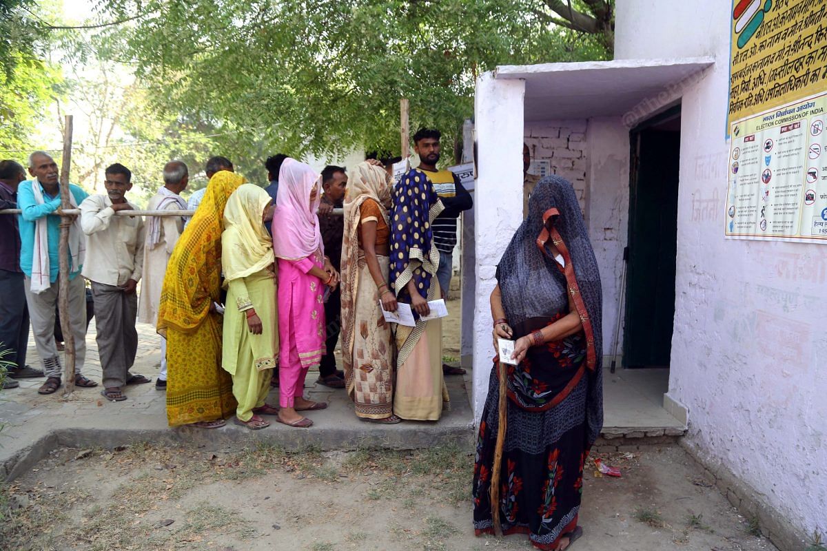 In Mathura, women queue outside a polling both | Suraj Singh Bisht | ThePrint