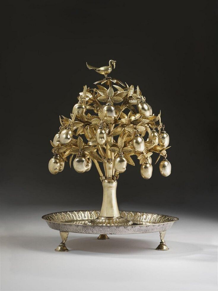 Perfume Tree, India, Mid 19th century, Silver, partly gilt, 31.4 x 22.9 cm, Image courtesy of Victoria and Albert Museum.