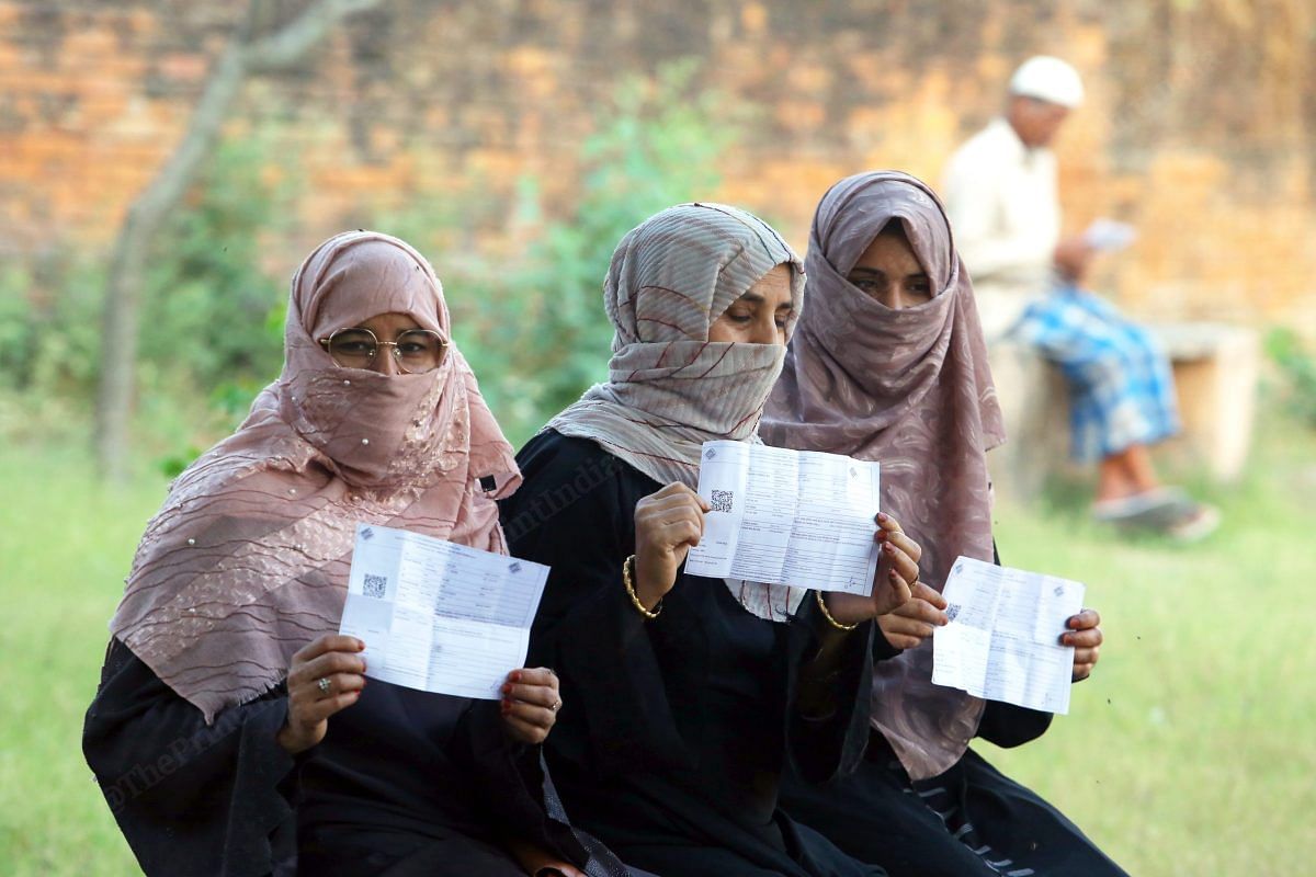 Women with their voting slips in Amroha | Praveen Jain | ThePrint