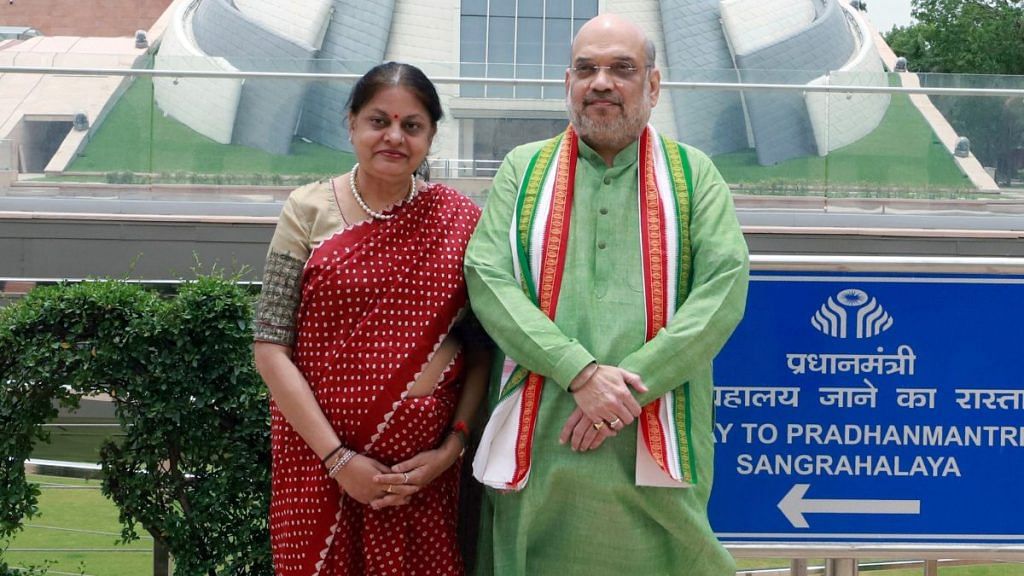 File photo: Home Minister Amit Shah & wife Sonal Shah | ANI