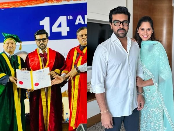 Ram Charan receives honorary doctorate from Vels University, father Chiranjeevi, wife Upasana congratulate him