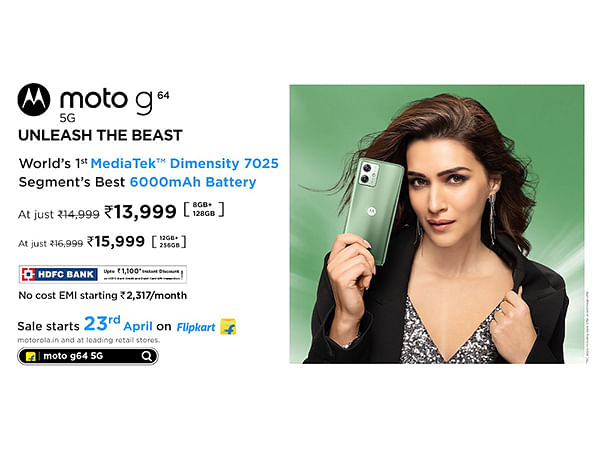 Motorola Launches moto g64 5G with World's 1st MediaTek Dimensity 7025 Processor & Segment Leading 6000mAh Battery at an Effective Price of Rs. 13,999