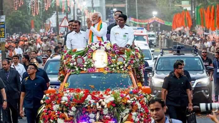Prime Minister Narendra Modi's roadshow in Coimbatore last month | Photo: ANI