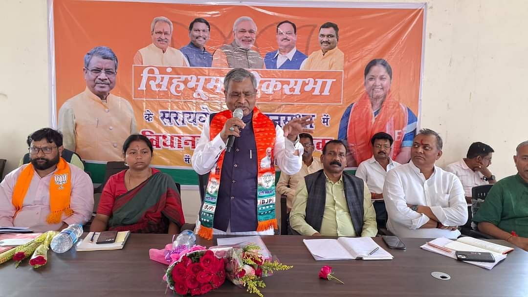 BJP leaders Babulal Marandi and Madhu and Geeta Koda | Niraj Sinha | ThePrint