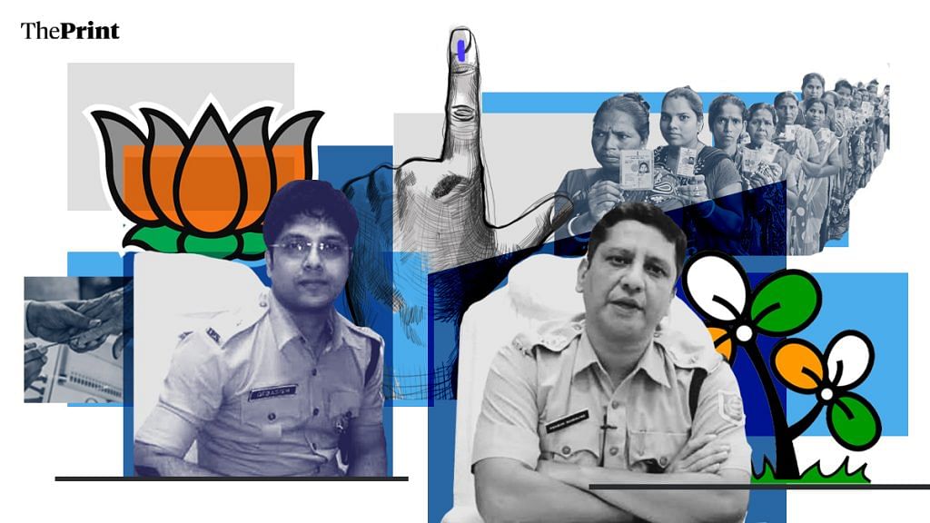 Former IPS Debasish Dhar (left) and Prasun Bandopadhyay are contesting the Lok Sabha election from West Bengal | Illustrated by Prajna Ghosh