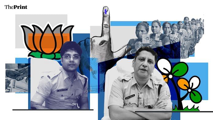 Former IPS Debasish Dhar (left) and Prasun Bandopadhyay are contesting the Lok Sabha election from West Bengal | Illustrated by Prajna Ghosh
