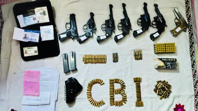 The CBI recovered a large number of arms and ammunition during searches at two premises in Sandeshkhali Friday | Photo: ANI