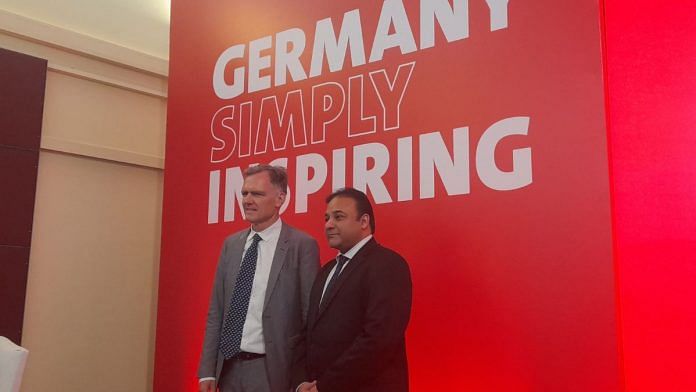 German Embassy's Deputy Head of Mission Georg Enzweiler and Romit Theophilus, GNTO Director for India at the joint press conference | Shivani Mago | ThePrint