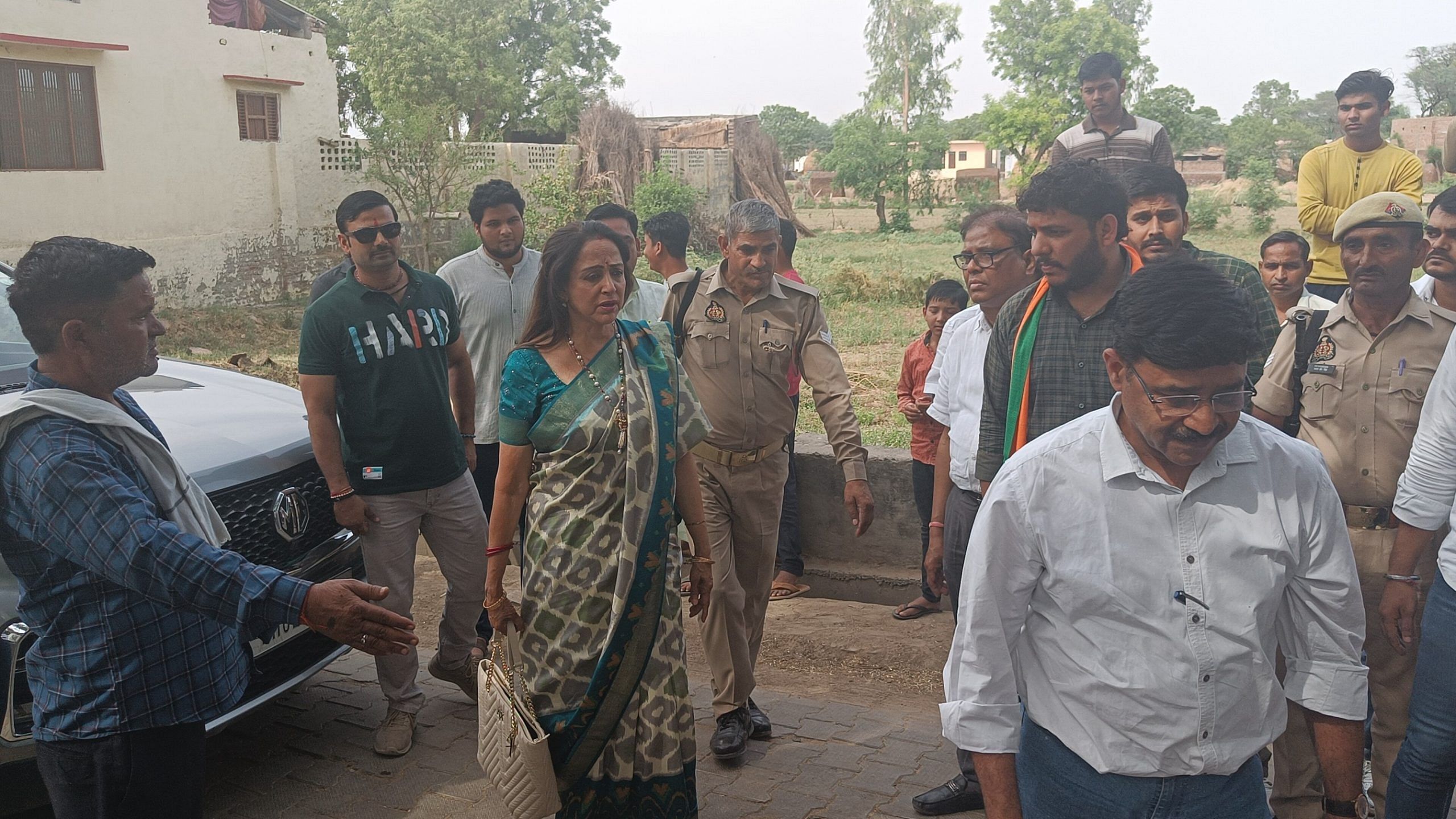 BJP MP Hema Malini during her election campaign in Mant, Mathura | Photo: Krishan Murari | ThePrint