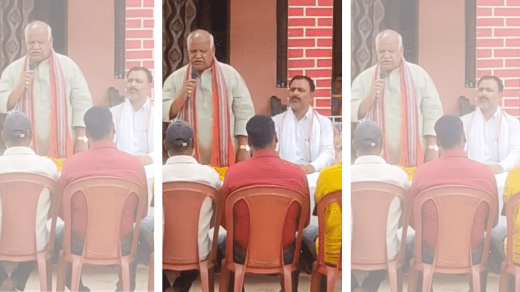Ayodhya BJP MP Lallu Singh speaking at a public meeting | Screen grab