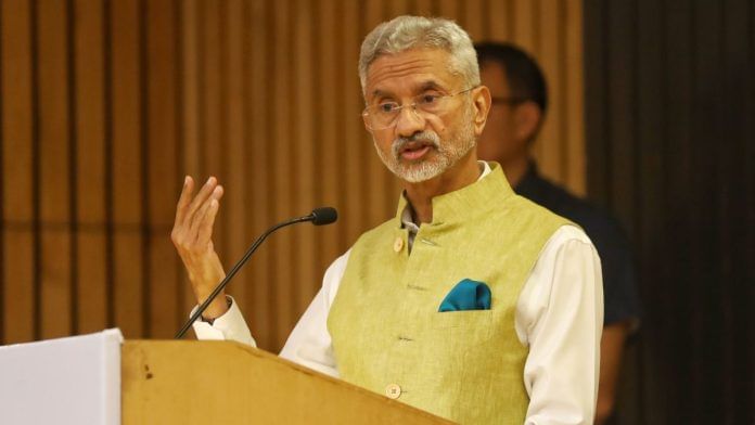 External Affairs Minister S. Jaishankar at the launch of economist Surjit Bhalla’s new book, How People Vote, in Delhi, Thursday | Manisha Mondal | ThePrint
