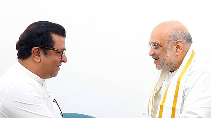 Maharashtra Navnirman Sena (MNS) chief Raj Thackeray with Union Home Minister Amit Shah in New Delhi last month | Photo: ANI