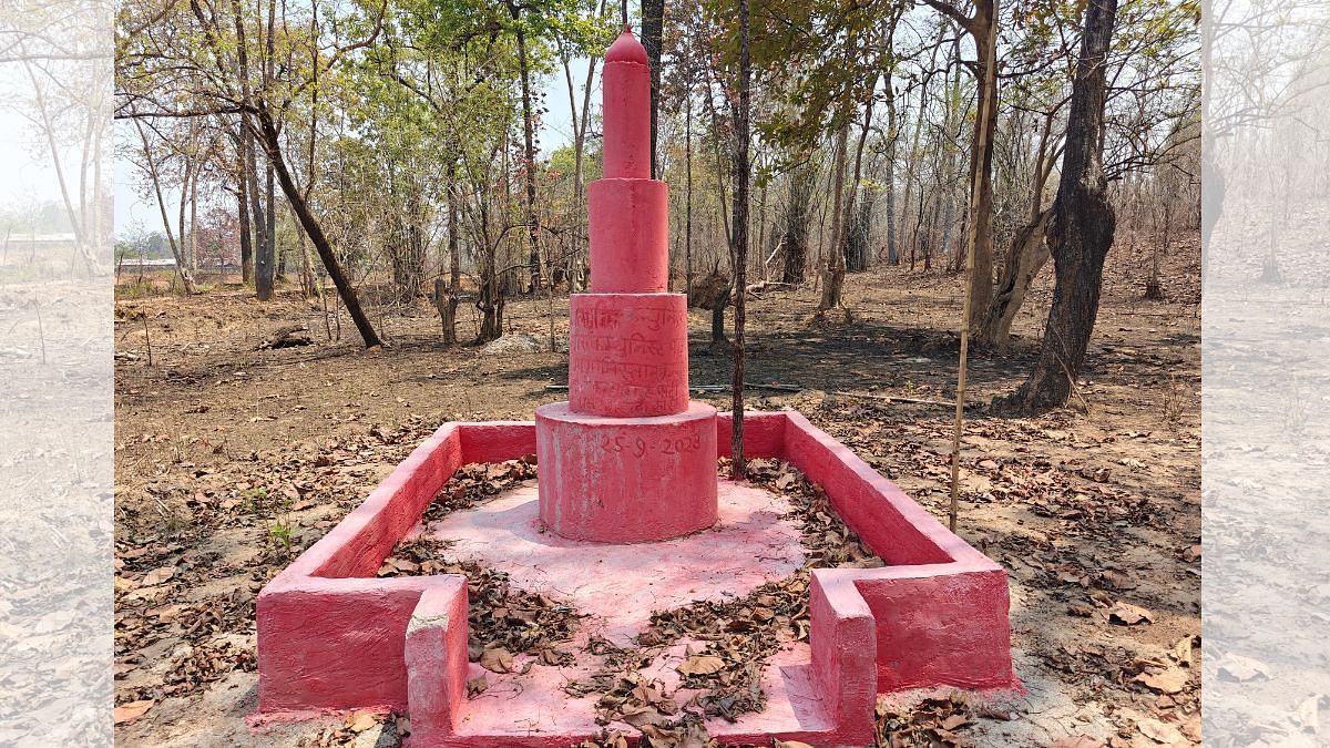 A newly-constructed memorial built by Maoists near Kalpar village in Kanker | Mayank Kumar | ThePrint 
