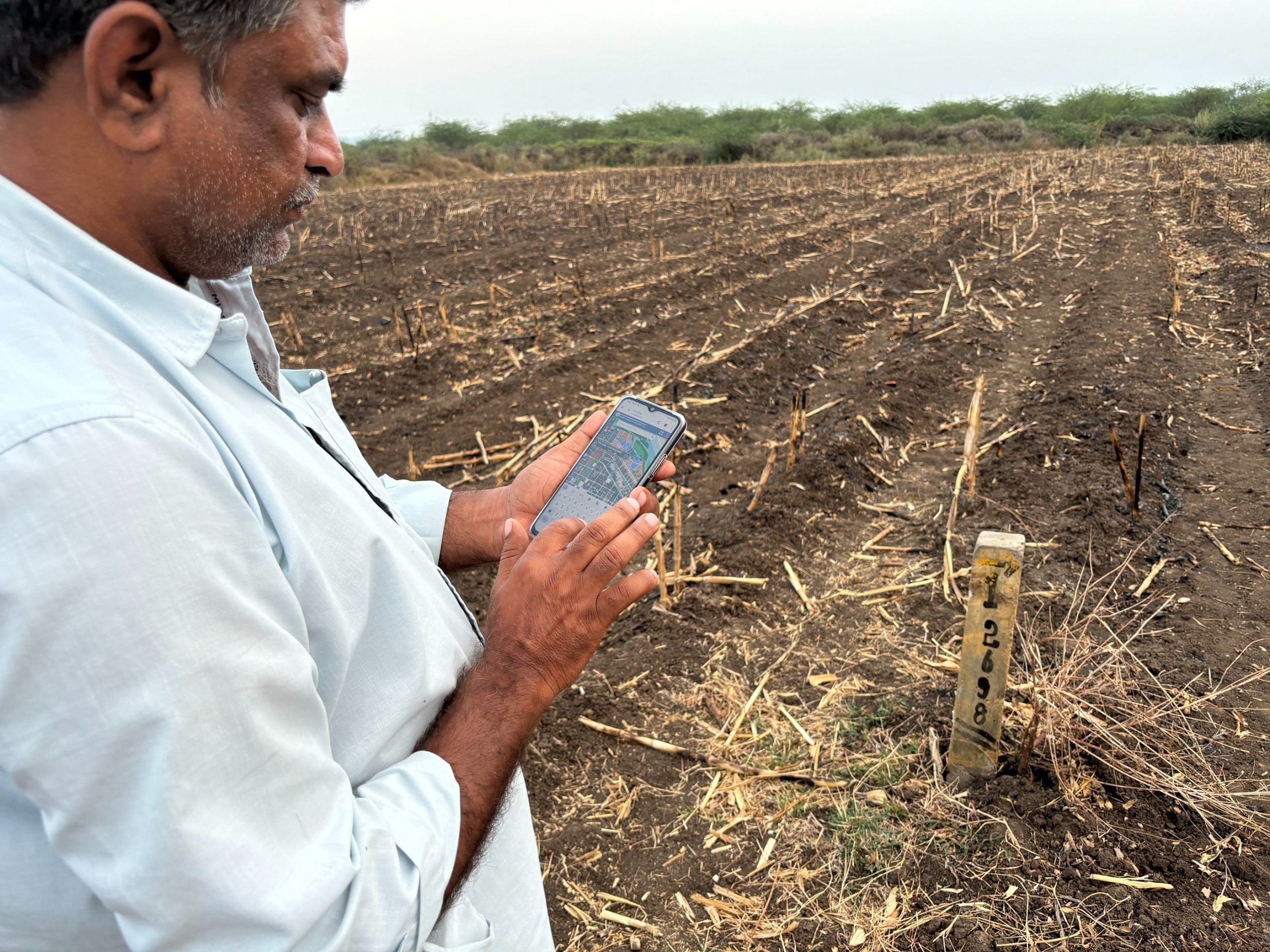 Bhukya Rambabu, a farmer in Amaravati, and his plot of land that was taken over by the former TDP government to build the state's new capital | Vandana Menon | ThePrint