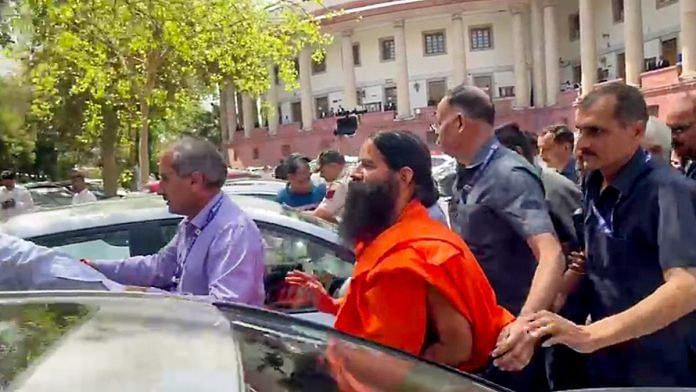 Yog guru Baba Ramdev outside the Supreme Court | ANI