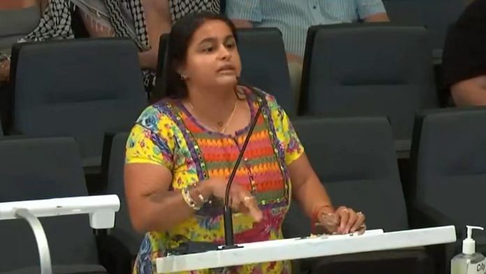 Riddhi Patel at the Bakersfield City Council meeting | Photo: X/@HinduAmerican