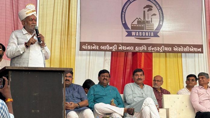 Parshottam Rupala addresses a public meeting in Wankaner | Janki Dave | ThePrint