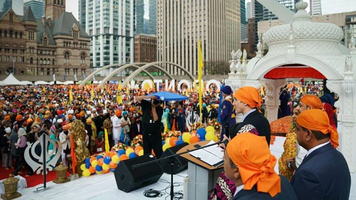 Justin Trudeau addressing Khalsa Day Parade in Toronto during Sikh Heritage Month | X (formerly Twitter)/@KamalKheraLib