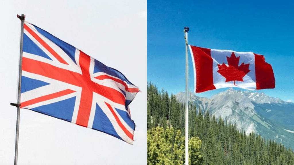 UK and Canada flags | File photo | ANI and Pexels