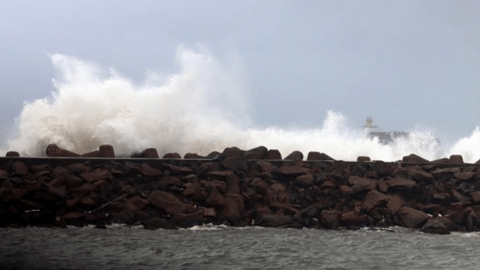 Tidal waves hit the coast under the influence of Cyclone | Representational image | ANI