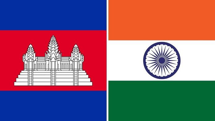 Flags of Cambodia and India | Representative image | Wikipedia Commons