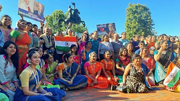 File photo of Indian-Americans gathering outside the White House ahead of the 2021 arrival of Prime Minister Narendra Modi to the US. | Representational image | ANI